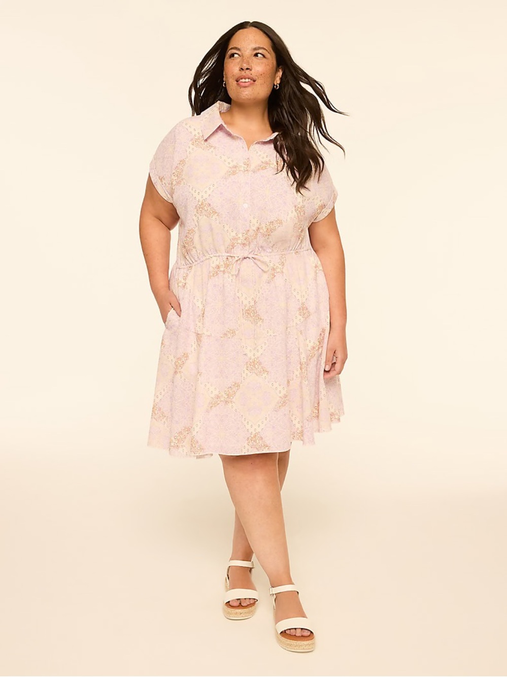 Lane Bryant Short-Sleeve Shirt Dress